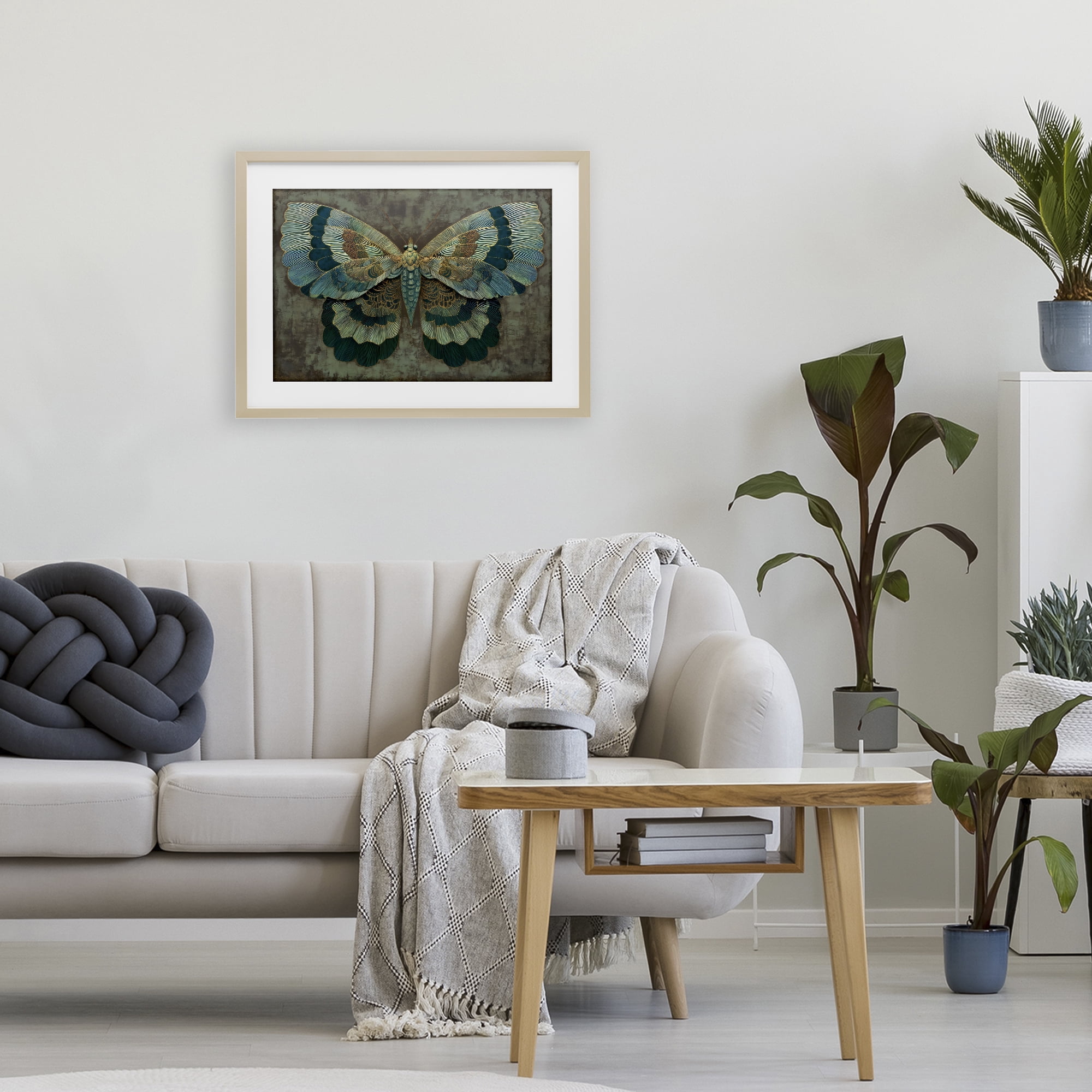 Stupell Industries Golden Jewel Butterfly Birch Framed Print Under Glass, design by Petal Prints Design