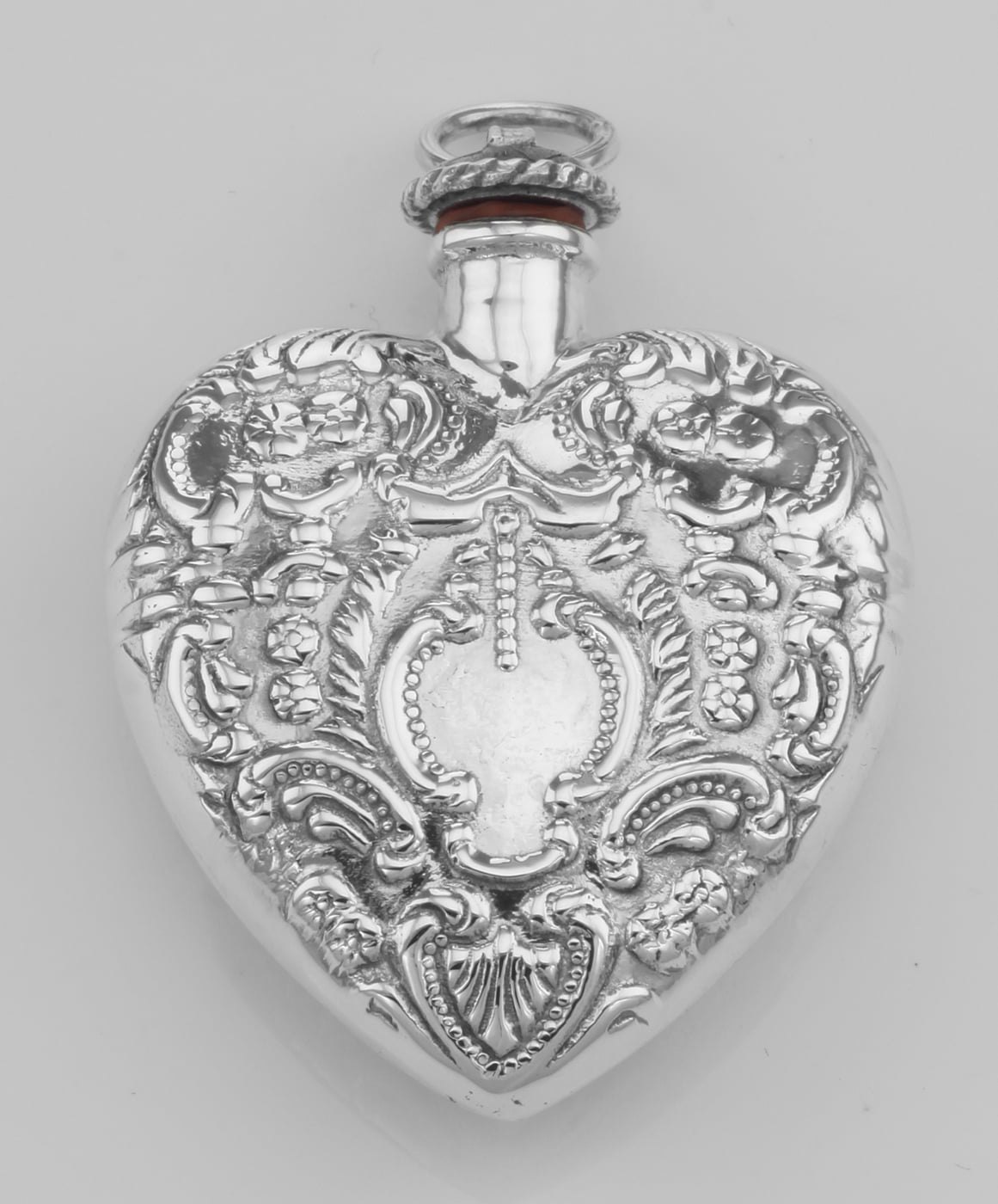 Classic Small Heart Perfume Bottle Or Memorial Ash Pendant Sterling Silver - Silver Heart Perfume Bottle Pendant Classic Small Heart Perfume Bottle Or Memorial Ash Pendant Sterling Silver - Silver Heart Perfume Bottle Pendant