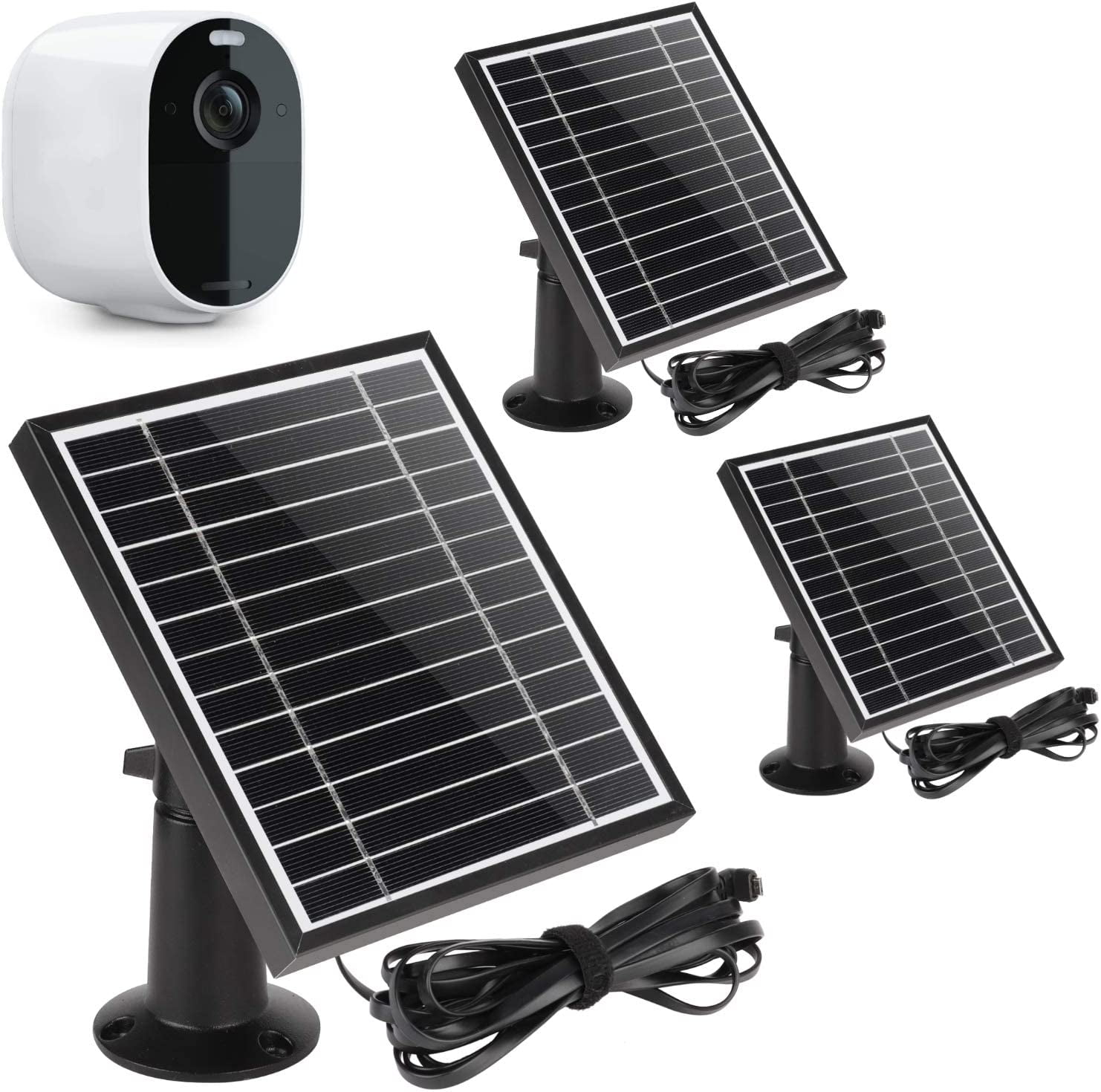 Black iTODOS Solar Panel Works for Arlo Pro and Arlo Pro 2 11.8Ft Outdoor Power Charging Cable and Adjustable Mount,Not for Arlo Ultra and Arlo Pro3  