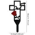 thumbnail image 2 of Lypsnake Personalized Dad Memorial Cross Stake, Metal Grave Marker with Red Rose & Butterfly, Weatherproof Cemetery Decor for Memorial Day Funeral & Sympathy Gifts, 2 of 8