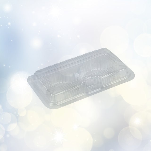 100 Pcs 2grids Disposable Food Package Boxes Transparent Baking