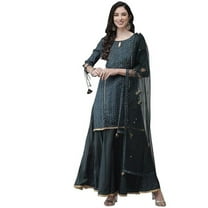 Party Wear Suits | Wedding Wear 3 Piece Sharara Suit | Kurta With Sharara and Dupatta Set | 3 Piece Set | Indian Pakistani Festive Dresses