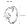 thumbnail image 3 of Star Moon Ring Simple Finger Ring Adjustable Opening Ring Women Jewelry, 3 of 4