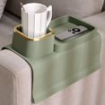 thumbnail image 2 of SHAR Sofa Cup Holder Tray, Spill-Proof and Non-Slip Silicone Tilt Table Tray, Strong and Weighted Remote Control/Snacks/Mobile Phone Sofa Arm Cup Holder, (Green), 2 of 5
