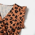 thumbnail image 3 of PatPat Family Matching Dresses Brown Women XL Mommy and Me Allover Leopard Print Bow Side Decor Flutter-sleeve Wrap Dresses, Women Dress, 3 of 12