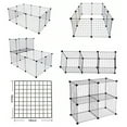 thumbnail image 2 of Metal Wire Storage Cubes Organizer, 15 x 15 inch DIY Small Animal Cage for Rabbit, Guinea Pigs, Puppy, Pet Products Portable Metal Wire Yard Fence (Black, 12 Panels), 2 of 7