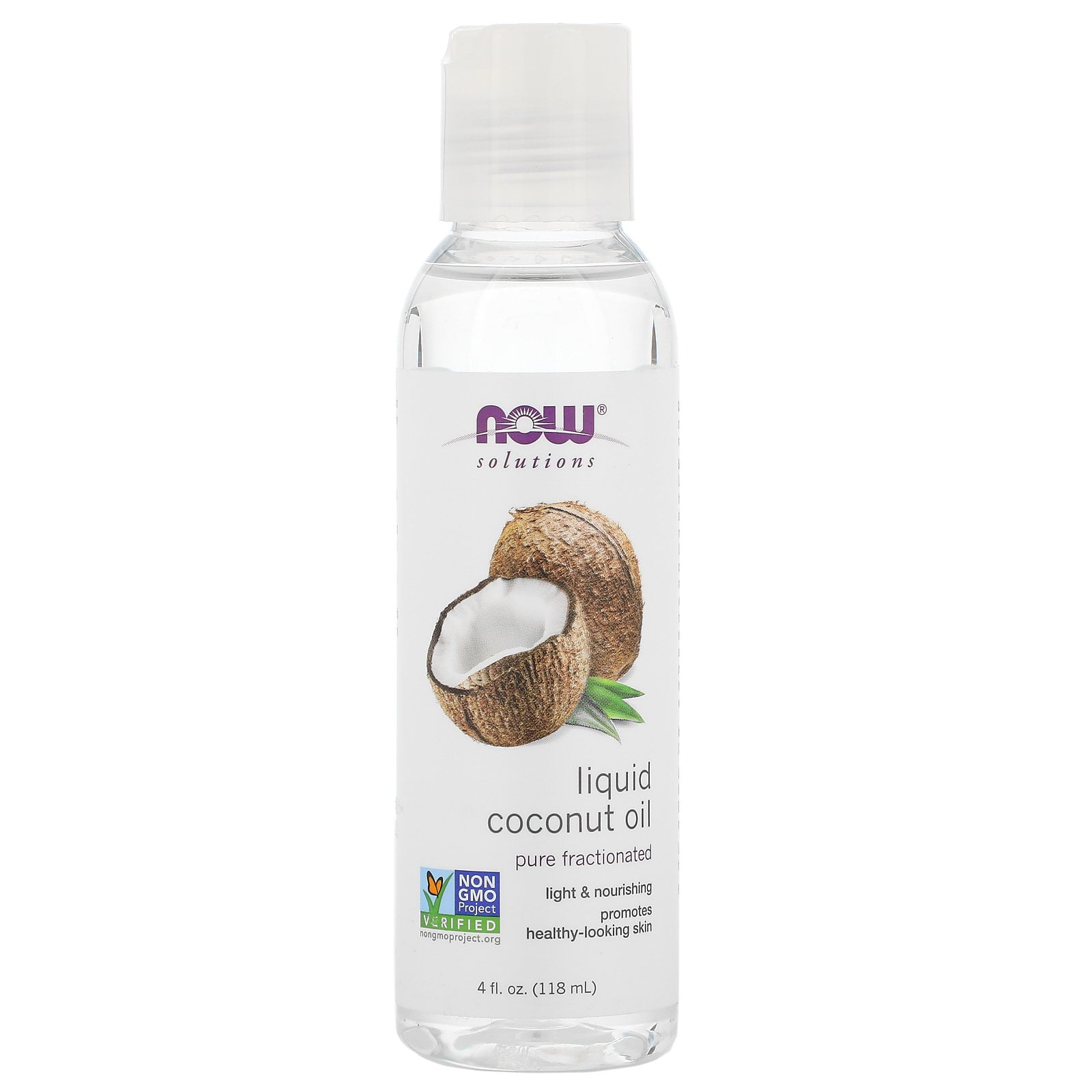 NOW Foods Pure Fractionated Liquid Coconut Hair Oil, 4 fl oz - Walmart.com