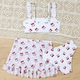 thumbnail image 6 of ibiyuan Swimming Suit for Girls ,3 Piece Girls Bathing Suits Adjustable Straps Girls Swimwear Tankini Cute Ruffle Girls Bikini Drawstring Tropical Printed Swimwear with Cover Up Skirt,11-12 Y, 6 of 6