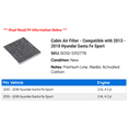 thumbnail image 2 of Cabin Air Filter - Compatible with 2013 - 2018 Hyundai Santa Fe Sport 2014 2015 2016 2017, 2 of 2
