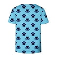 thumbnail image 5 of Otvok Womens Fashion Dog Paw Print Short Sleeve Out Blouse Funny Round Neck T-Shirt, 5 of 6