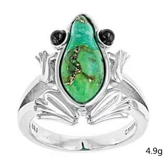 Turquoise Frog Animal Ring Cute Creative Jewelry For Women Zinc Alloy Fashion Ring Statement Piece For Daywear