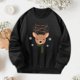 thumbnail image 1 of Sudadera para mujer, Tops, ropa deportiva elegante, camisa negra, jersey de poliéster de otoño, sudadera con cuello redondo para desplazarse por la , S, 1 of 10