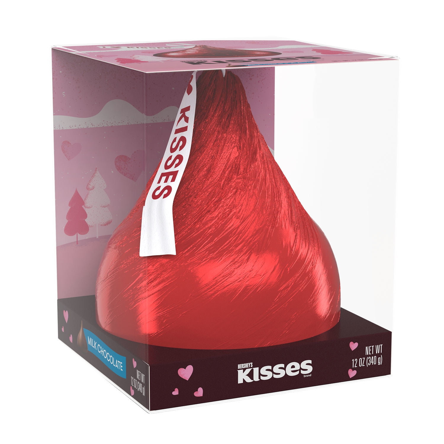 HERSHEY'S, KISSES Solid Milk Chocolate Candy, Valentine's Day, 12 oz, Gift Box