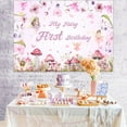thumbnail image 2 of My Fairy First Birthday Backdrop Pink Purple 1st Happy Birthday Photography Background for Outdoor Indoor Decor One Years Old Party Photo Props Supplies, 2 of 5