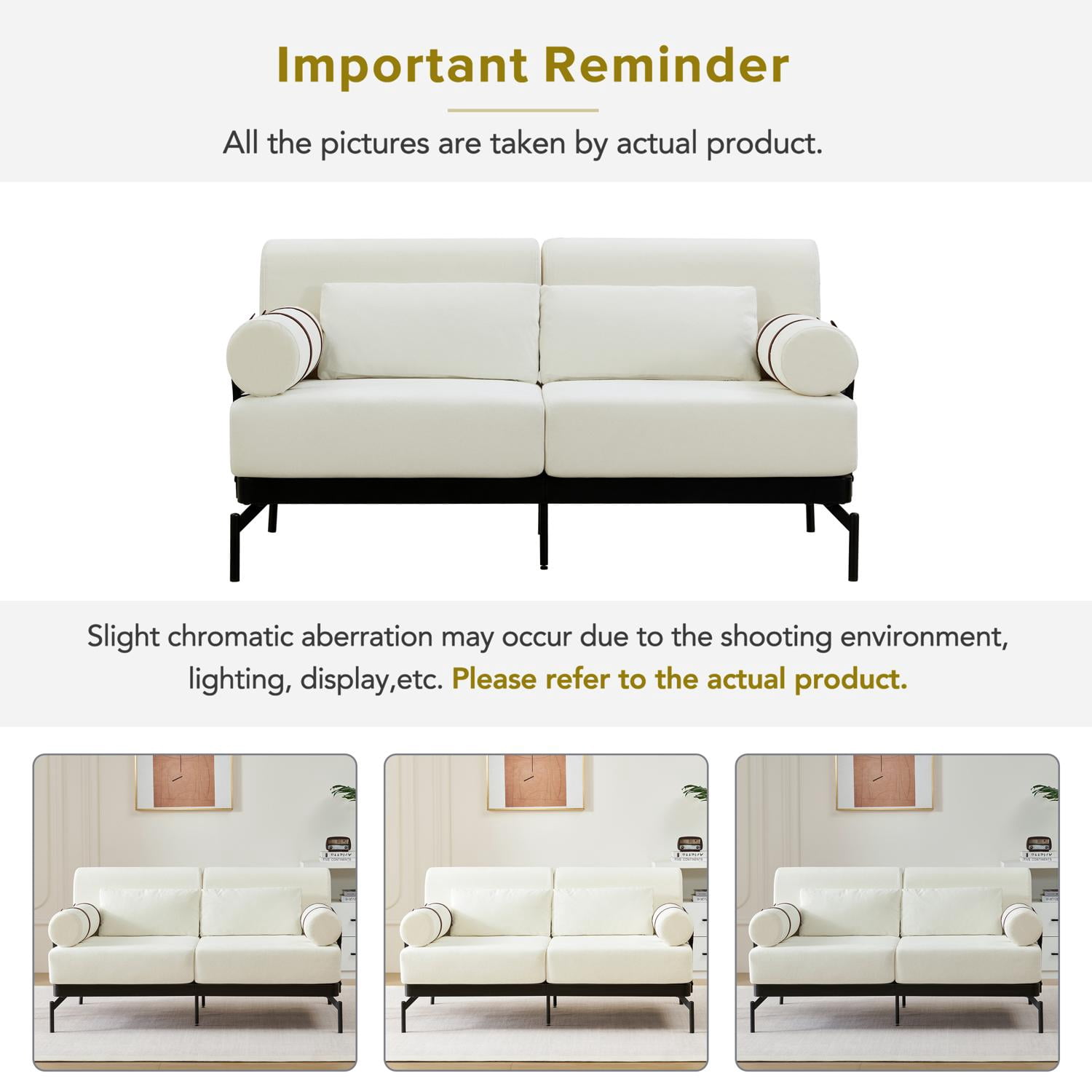 59" Loveseat Sofa with USB Ports,Modern Sofa Couch 2-Seater Sofa with 2 Pillows,Cylindrical Armrests for Living Room Bedroom Apartment,Beige