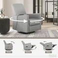 thumbnail image 3 of Evolur Harlow Deluxe Upholstered Plush Seating Glider Swivel, Rocker, Power Recliner USB Port with in-Built Massager, Greenguard Gold Certified, Glider Chair for Nursery in Light Grey, 3 of 7