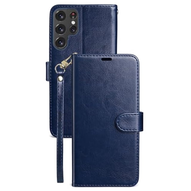 Case For Samsung Galaxy S26 Ultra/S26 Plus/S26, PU Leather Cover With Card Insertion Kickstand Wristlet Shell