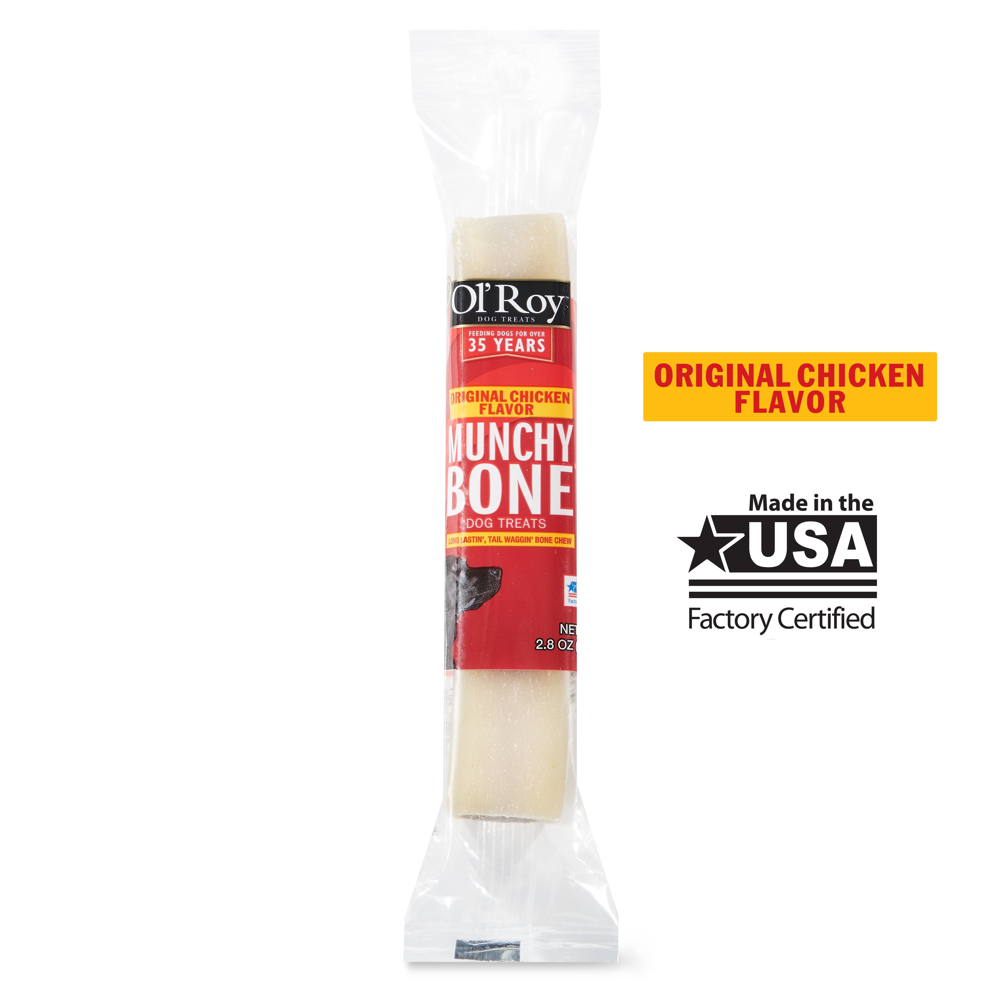 Ol' Roy Munchy Bones Dog Treat, Original Chicken Flavor, 2.8 oz