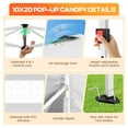 thumbnail image 5 of COBIZI 10x20 Pop Up Canopy Tent with 4 Sidewalls, Waterproof Instant Gazebo Shelter for Wedding Party Camping Outdoor Events with Air Vent and Carry Bag, White, 5 of 8