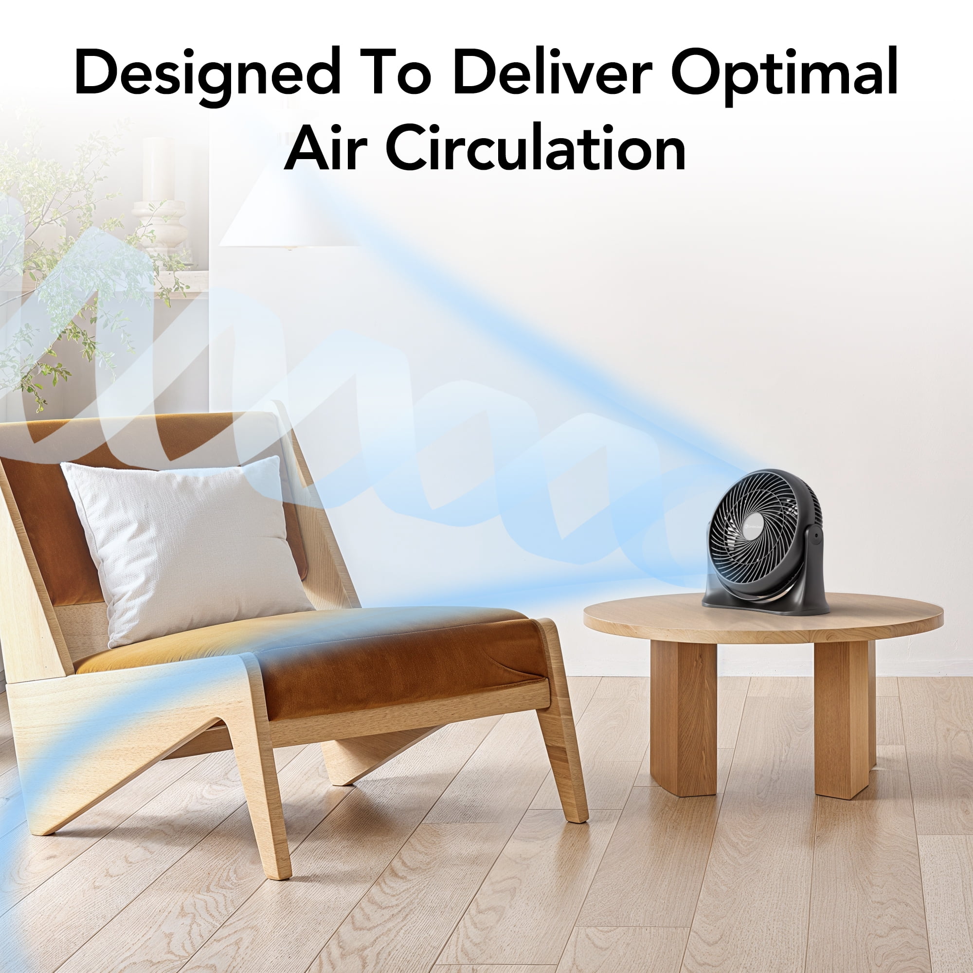 Comfort Zone 11 in. Desktop Table Fan with 3 Speeds, Adjustable Tilt, Black