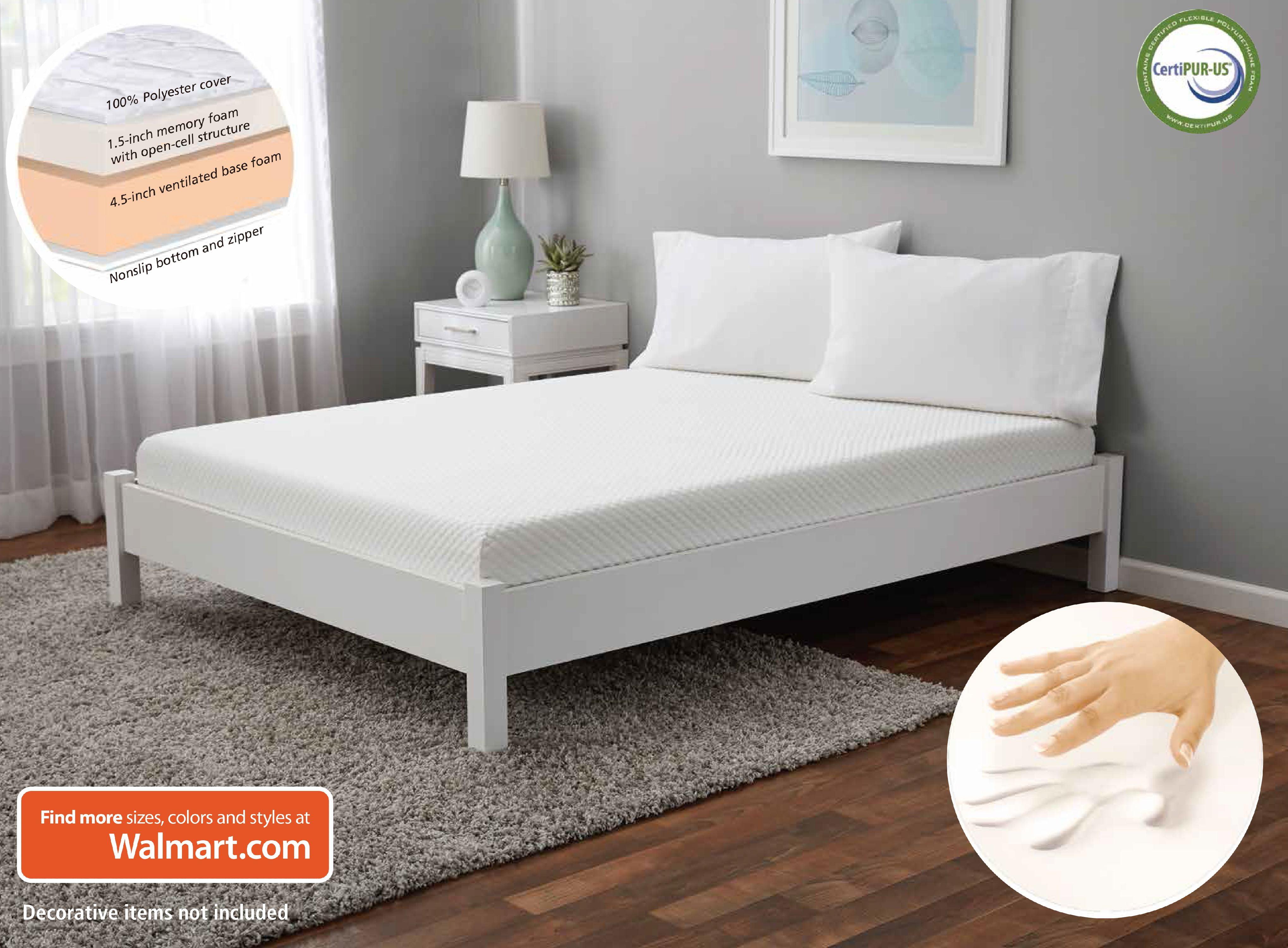 Mainstays 5" Memory Foam Mattress, Queen - Walmart.com Mainstays 5" Memory Foam Mattress, Queen - Walmart.com