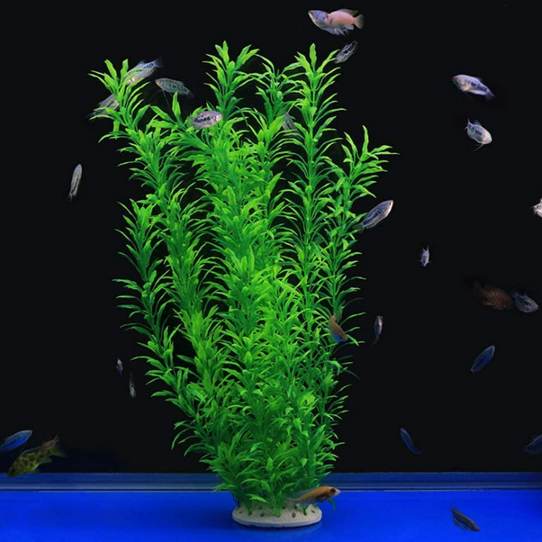 Large Aquarium Plants Artificial Plastic Plants, 4 Pack 21 inch Tall Fish Tank Plants Simulation Fake Hydroponic Plants Decoration Ornaments for All