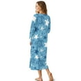 thumbnail image 2 of SEANATIVE Women's Long Sleeve Sleep Shirt Soft Full-Length Nightgown Button Front Housecoat Elegant Pajama Dress for Travel Home Bedroom Wear, 2XL, Sea Turtle Starfish Blue, 2 of 7