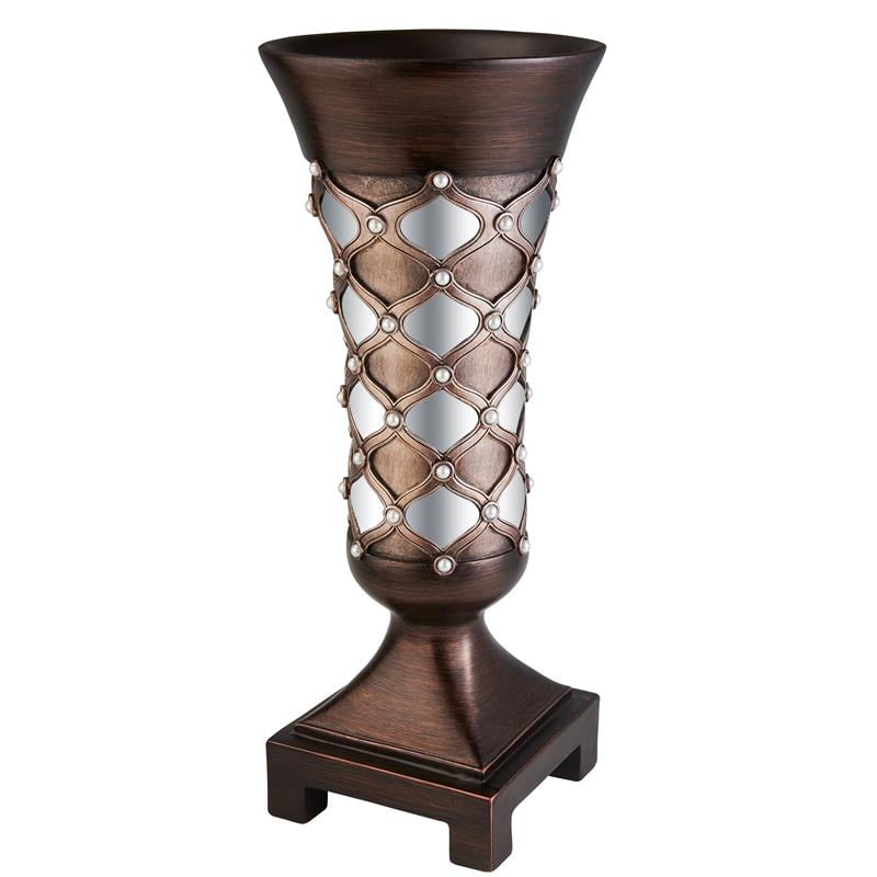 19.75" Tall Polyresin Decorative Vase "Odysseus" Baroque Style with Gold Flor... 