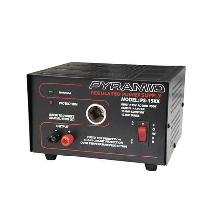 Pyramid 10A 13.8-Volt Power Supply with Cigarette Lighter Adapter