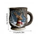 thumbnail image 3 of Taza de cerámica craquelada con diseño de bosque mágico navideño | Apta para microondas y lavavajillas | Acabado craquelado único | Taza de gran capacidad para chocolate caliente, café y té | Regalo, 3 of 6