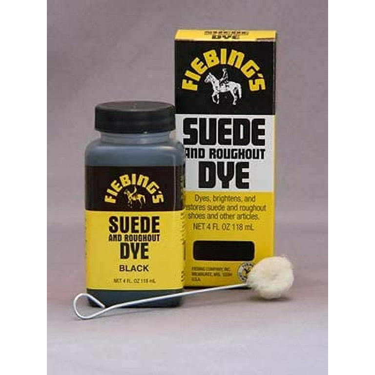 Fiebing's Suede Dye - Recolor, Brighten and Restore Suede and Rough-Out  Leather - Black 