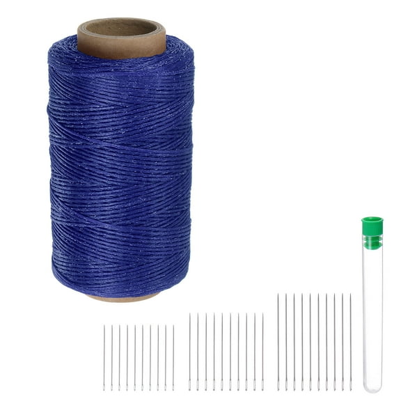 Uxcell Upholstery Sewing Thread 260m Polyester with 30Pcs Needles, Dark Blue