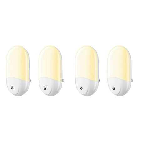 

4PCS LED Wall Plug-in Night Light Lamp with Automatic Light Sensor Soft Warm White / Electric Outlet Plug(US Plug)