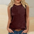 thumbnail image 2 of HBFAGFB Débardeurs d'Été pour Femmes Mode Col Rond Sans Manches T-Shirts Gilet Polyvalent Vin Taille TTG, 2 of 4