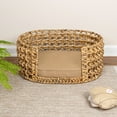 thumbnail image 3 of THE LICKER STORE Gigi 24" x 18" Modern Bohemian Handwoven Hyacinth Open-Weave Oval Pet Bed with Machine-Washable Cushion, Natural, DBD4000A, 3 of 8