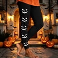 thumbnail image 6 of Yeaiivve Women's Halloween Leggings Pumpkin Face Graphic Skinny Pants Seamless Stretchy High Waist Yoga Pant Buttery Soft Milk Silk Workout Bottoms XL, 6 of 7