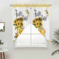 thumbnail image 5 of Sunflower Kitchen Window Curtains, Swag Curtains Valance for Bedroom Living Room Bathroom, Yellow Plaid Watercolor Bee Floral Rod Pocket Window Treatment Curtain Block Drapes 2 Panels 36"x63", 5 of 9