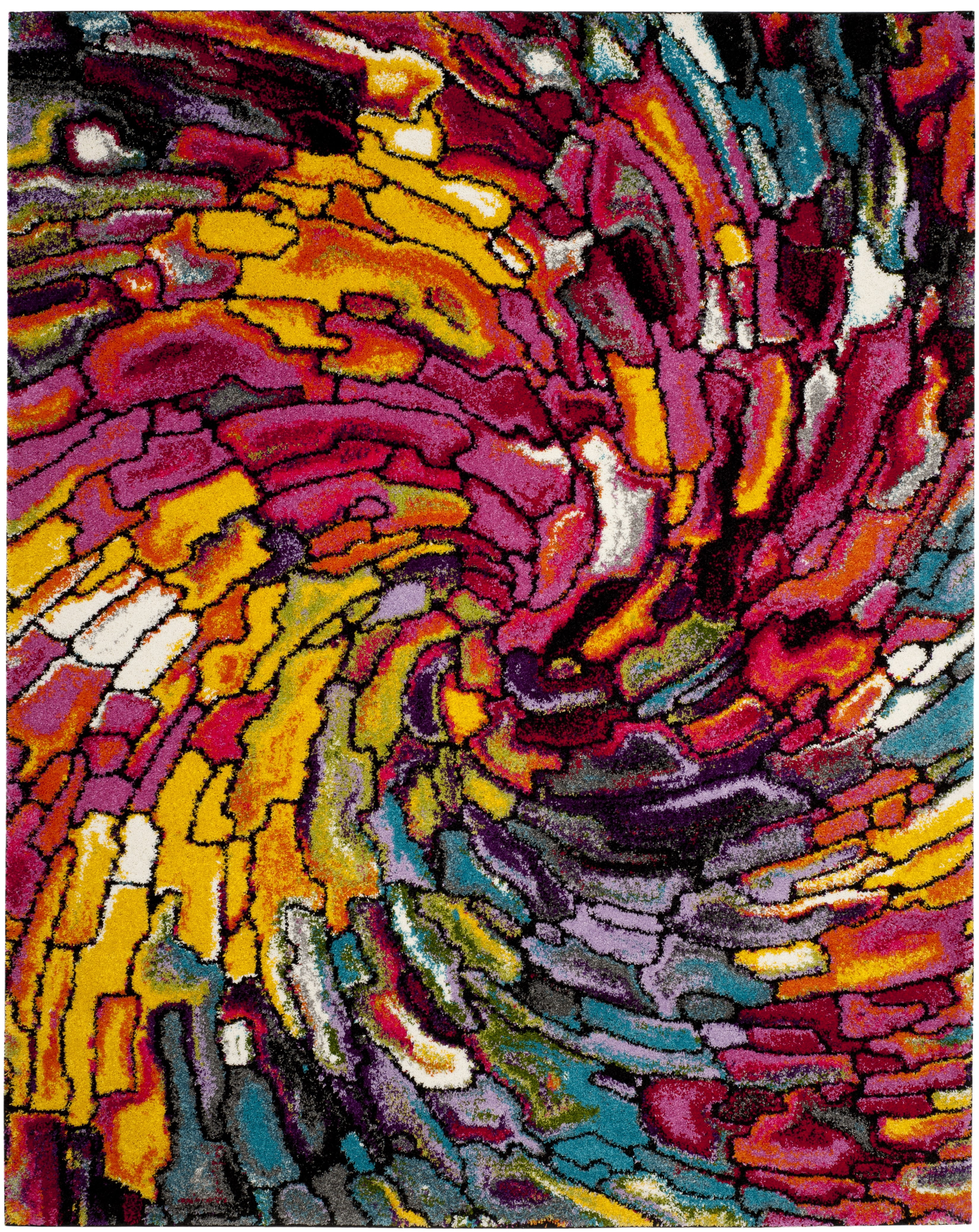 Safavieh Fiesta Stamen Abstract Shag Area Rug, Multi, 9' x 12'