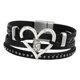 thumbnail image 1 of Pulsera Boho tipo brazalete Pulsera apilable Brazalete de aleación Pulsera envolvente de cuero PU Negro, 1 of 9