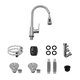 thumbnail image 1 of Grifo Mezclador Fregadero YMA Home Acero Inoxidable Flexible Contracanasta y Mangueras, 1 of 4