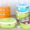 thumbnail image 2 of ENJOYW Boîte à Lunch Incassable Récipient Alimentaire en Acier Inoxydable Étanche avec Poignée d'Arc pour Boîte à Lunch Scolaire, 2 of 7