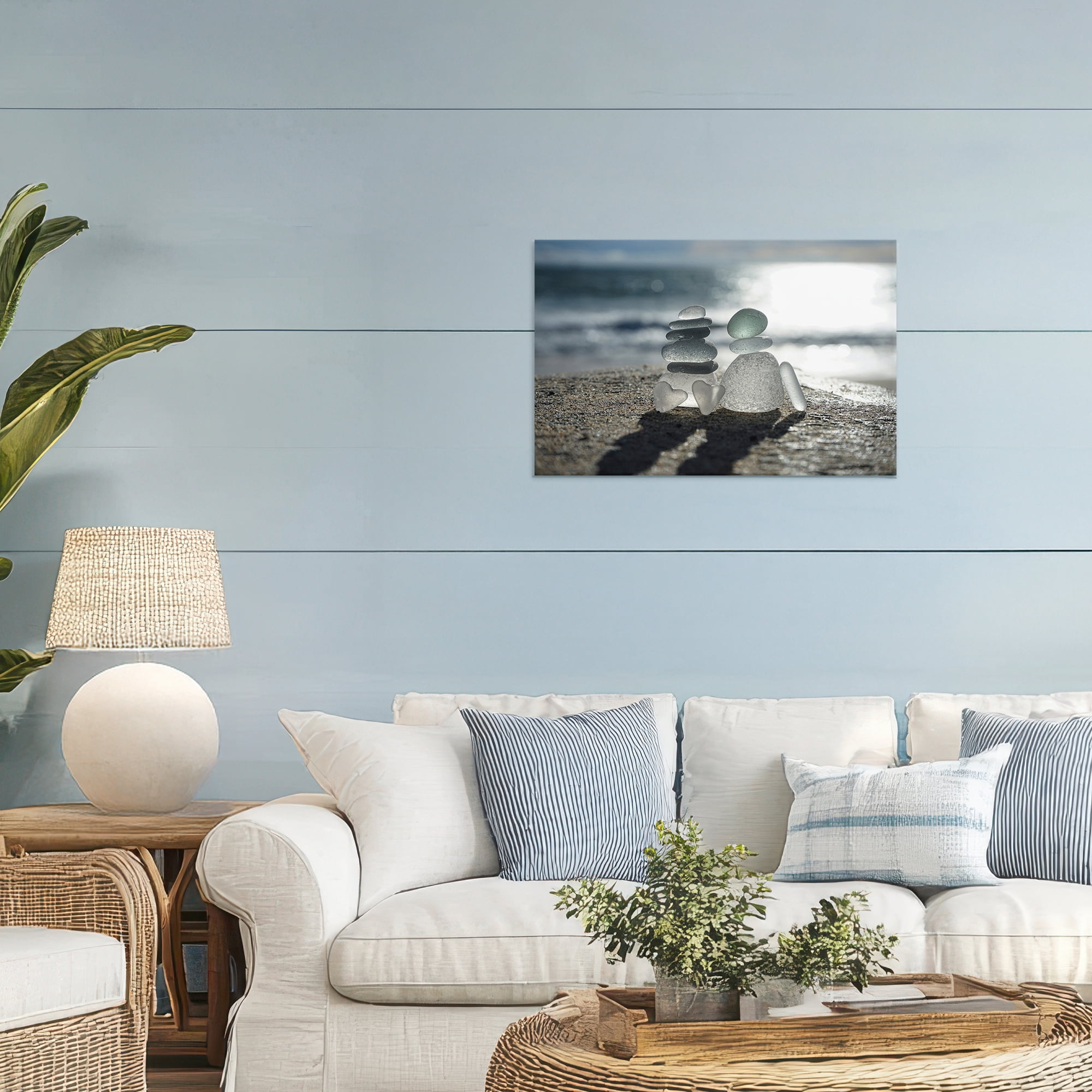 Stupell Industries Zen Sea Glass Hearts Canvas Wall Art, design by LMarie Allen