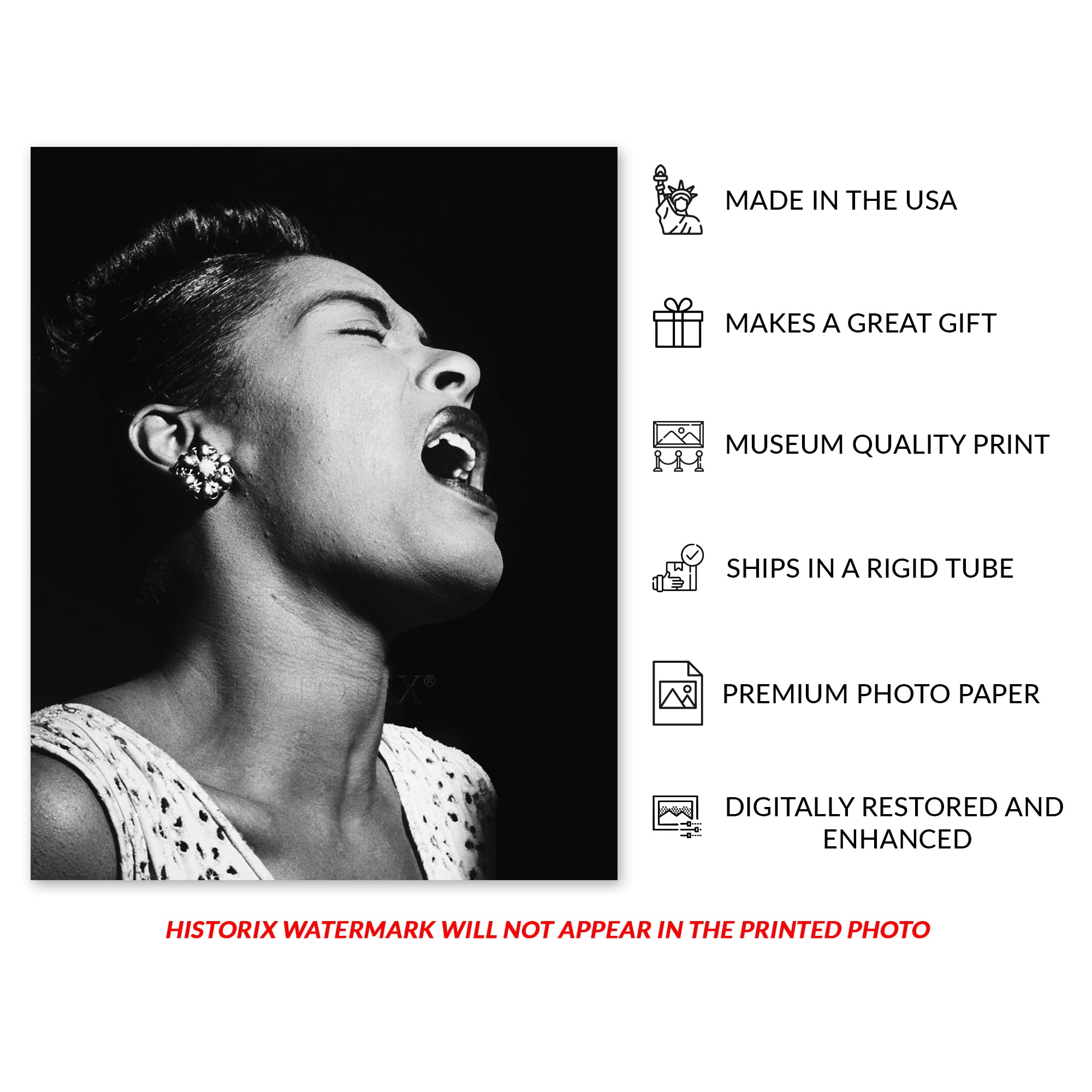 HISTORIX Vintage 1947 Billie Holiday Photo Print - Vintage Photo