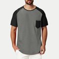 thumbnail image 2 of Tshirts Shirts for Men White Gym Shirt Men's Color Block Tshirts with Pocket, Short Sleeve T-Shirts Summer Basic Tees Shirts Sports Tops, 2 of 8