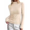 thumbnail image 3 of BTFBM Mock Tops for Women Fitted Long Sleeve Shirts Fall Fashion Clothing Thermal Layering Undershirts Going Out Outfits, 3 of 9