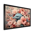 thumbnail image 2 of Designart "Dance of Dolphins in Florals" Animals Framed Wall Art Decor - Coastal Pink Coastal Animal Bedroom Framed Canvas Wall Art, 2 of 6