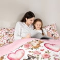 thumbnail image 4 of Erosebridal Cartoon Cat Animal Bedding Comforter Set 7 Pieces, Pink Love Heart Full Bedding Set, 4 of 7
