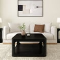 thumbnail image 2 of Plank+Beam Solid Wood Forma Coffee Table, Center Table for Living Room with Storage, Black, 2 of 10