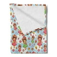 thumbnail image 2 of Anime Soft Flannel Fleece Throw Blanket, Little Girls with Fruit Waffle Hats Cookies Donuts and Cupcakes Yummy Pastries, Cozy Plush for Indoor and Outdoor Use, 70" x 90", Multicolor, by Ambesonne, 2 of 5