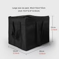 thumbnail image 2 of Insulated Reusable Shopping Bags Grocery Bags with Handles, Food Delivery Bags Cooler Bags w/Zippered Top for Groceries, Food Transport, Travel, Picnic, Camping (Black, 1 PC, 15.7x13x13 in), 2 of 8